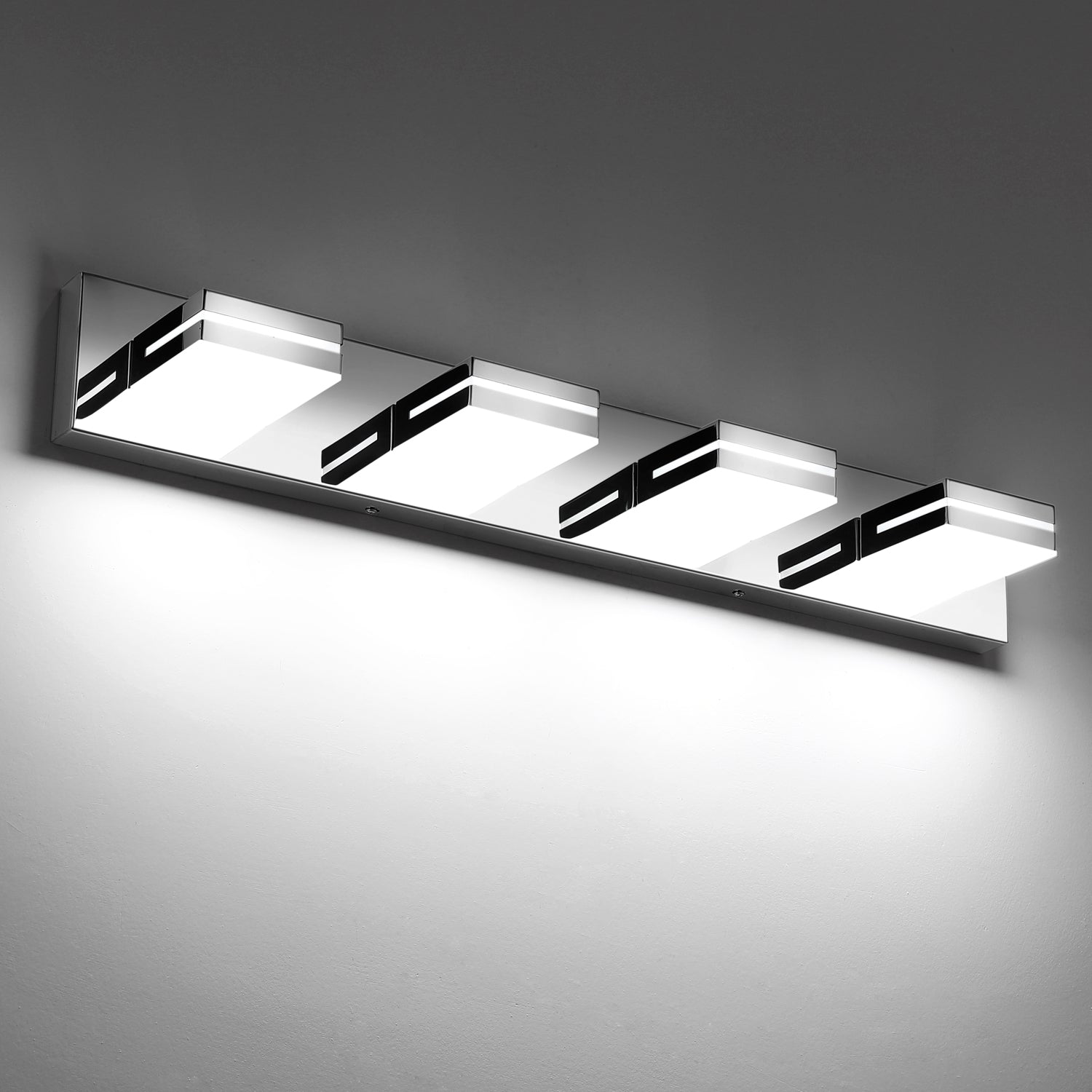 SineRise LED Modern Bathroom Vanity Light Fixtures, Modern Acrylic Bathroom Wall Lighting Fixtures Over Mirror (Cool White 6000K) (3-Light, 24-Inch), Matte Black- Non-dimmable