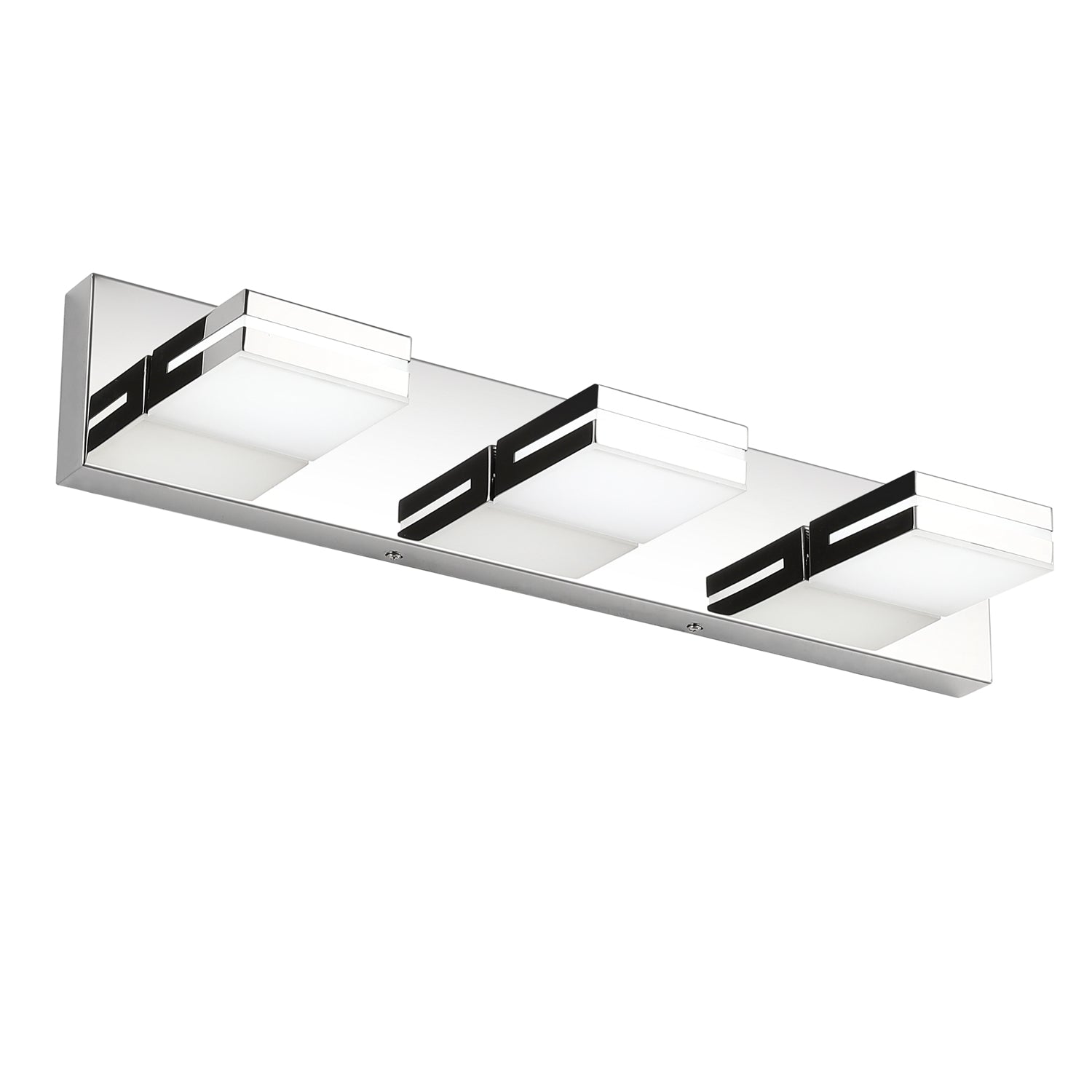 SineRise LED Modern Bathroom Vanity Light Fixtures, Modern Acrylic Bathroom Wall Lighting Fixtures Over Mirror (Cool White 6000K) (3-Light, 24-Inch), Matte Black- Non-dimmable