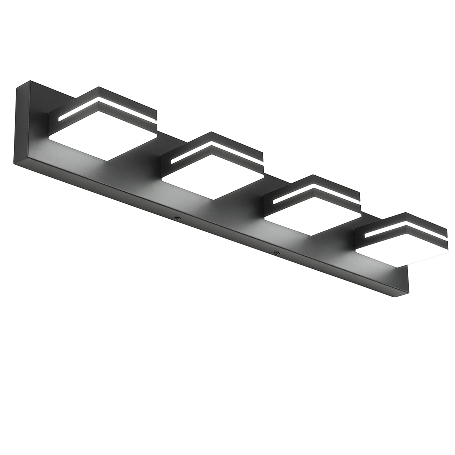 SineRise LED Modern Bathroom Vanity Light Fixtures, Modern Acrylic Bathroom Wall Lighting Fixtures Over Mirror (Cool White 6000K) (3-Light, 24-Inch), Matte Black- Non-dimmable