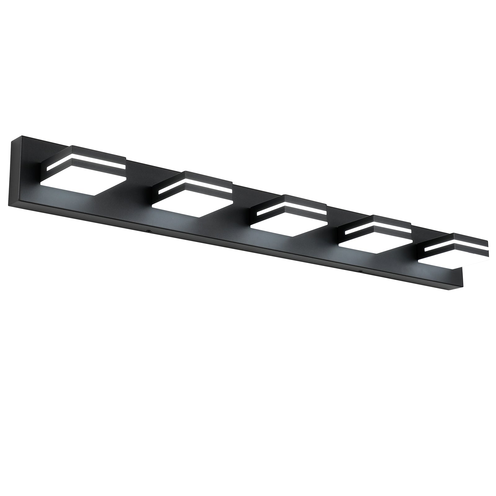 SineRise LED Modern Bathroom Vanity Light Fixtures, Modern Acrylic Bathroom Wall Lighting Fixtures Over Mirror (Cool White 6000K) (3-Light, 24-Inch), Matte Black- Non-dimmable