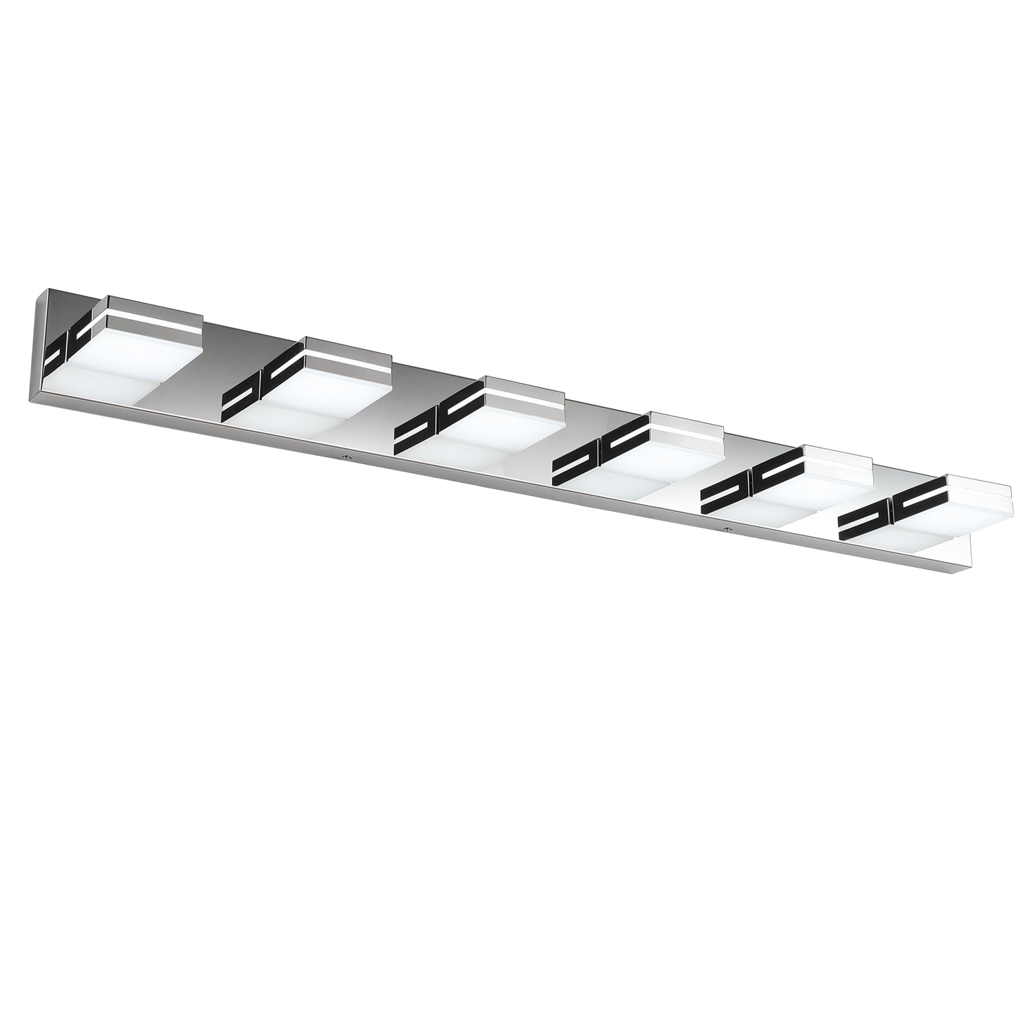 SineRise LED Modern Bathroom Vanity Light Fixtures, Modern Acrylic Bathroom Wall Lighting Fixtures Over Mirror (Cool White 6000K) (3-Light, 24-Inch), Matte Black- Non-dimmable