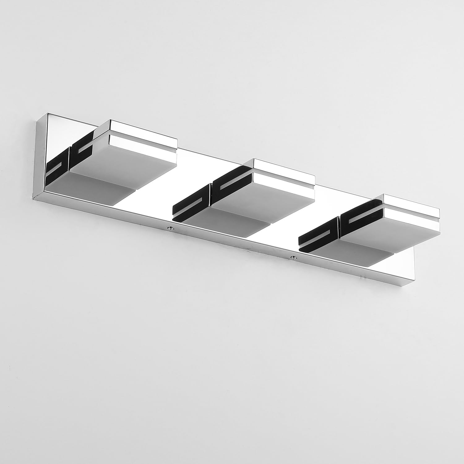 SineRise LED Modern Bathroom Vanity Light Fixtures, Modern Acrylic Bathroom Wall Lighting Fixtures Over Mirror (Cool White 6000K) (3-Light, 24-Inch), Matte Black- Non-dimmable